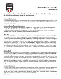 Financial Policy - Westside Timbers