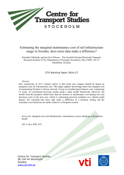 Estimating the marginal maintenance cost of rail infrastructure usage