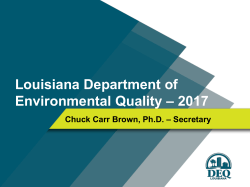 Environmental Justice, Secretary Chuck Carr Brown, LA DEQ