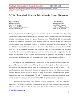 3. The Elements of Strategic Interaction in Group Discussion