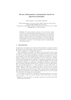 Secure information transmission based on physical principles