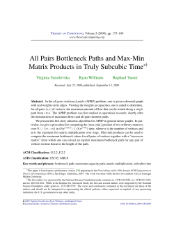 All Pairs Bottleneck Paths and Max