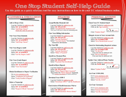 One Stop Student Self-Help Guide