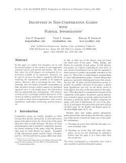 Deception in Non-Cooperative Games with Partial