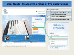 User Guide (Tax Agent): e-Filing of PIC Cash Payout