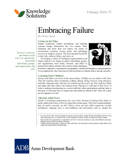 Embracing Failure - Asian Development Bank