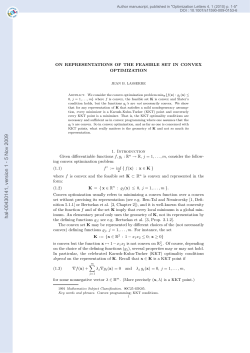 ON REPRESENTATIONS OF THE FEASIBLE SET IN CONVEX