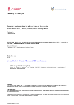 University of Groningen Document understanding for a broad class