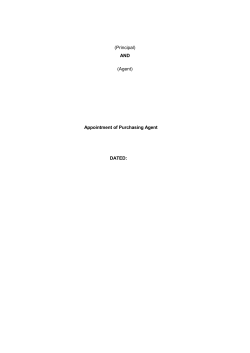 Appointment of purchasing agent