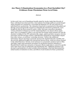 Are There Urbanization Economies in