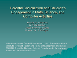 Parental Socialization and Children`s Engagement in Math, Science