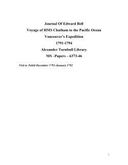 Journal Of Edward Bell Voyage of HMS Chatham to the Pacific
