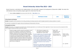 Brunel University: Action Plan 2013 &ndash; 2015