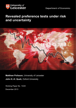 Revealed preference tests under risk and uncertainty