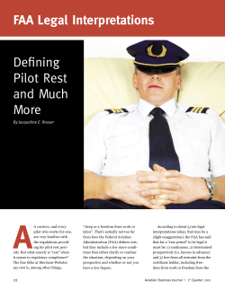 FAA Legal Interpretations Defining Pilot Rest and Much More