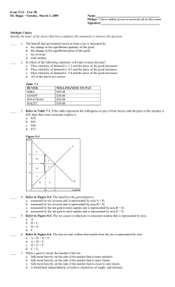 Econ 2113 - Test 2B Dr. Rupp &ndash; Tuesday, March 3, 2009 Name
