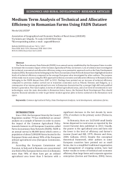 Medium Term Analysis of Technical and Allocative Efficiency in