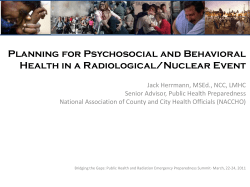 Planning for Psychosocial and Behavioral