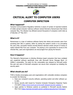 critical alert to computer users - Tanzania Computer Emergency