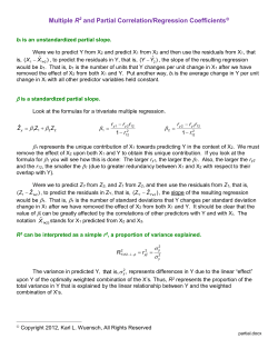 Multiple R2 and Partial Correlation/Regression Coefficients