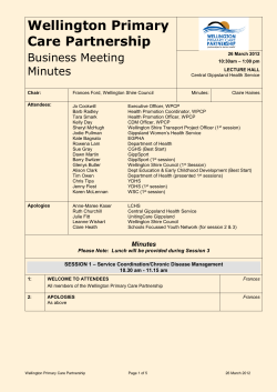 Minutes Please Note: Lunch will be provided during Session 3
