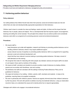 7.1 Achieving positive behaviour - Cobham Pre