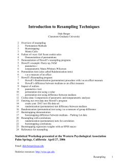 Introduction to Resampling Techniques