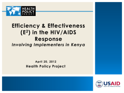 (E 2 ) in the HIV/AIDS Response Involving Implementers in Kenya