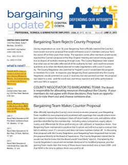 Bargaining Team Rejects County Proposal Bargaining Team Makes