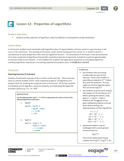 Algebra II Module 3, Topic B, Lesson 12: Teacher