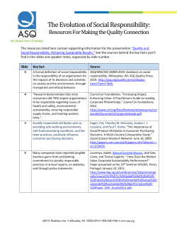 The Evolution of Social Responsibility: Making the Quality