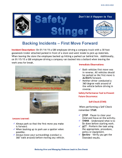 Backing Incidents &ndash; First Move Forward