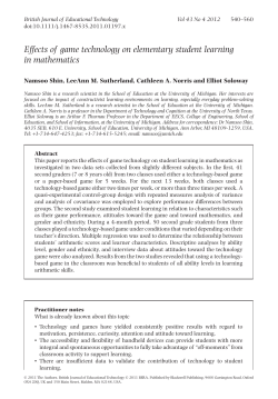 Effects of game technology on elementary student learning in