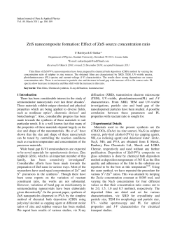 Effect of ZnS source concentration ratio