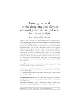 Using groupwork in the designing and playing of board games in