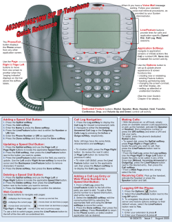 4620SW/4621SW SIP IP Telephone Quick Reference