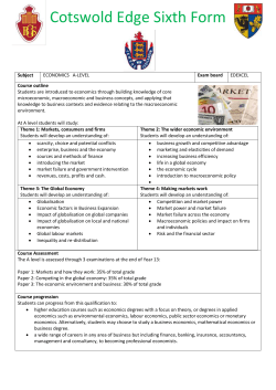 Economics B subject entry