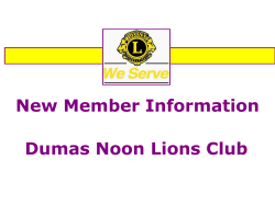 information - Dumas Noon Lions Club