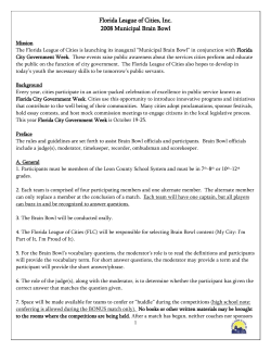 Florida League of Cities - Brain Bowl Guidelines