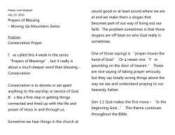 Moving Up Mountains wk 4 - Prayers of Blessing