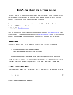 Term Vector Theory and Keyword Weights