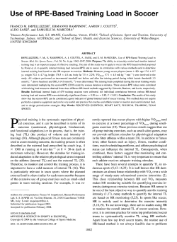 Use of RPE-Based Training Load in Soccer