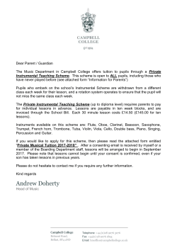 Music Tuition Letter