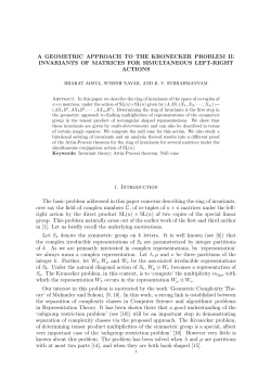 A GEOMETRIC APPROACH TO THE KRONECKER PROBLEM II