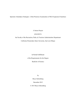Spectator Attendance Strategies: A Best Practices Examination of