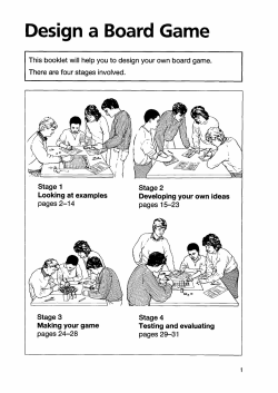 Design a board Game: Student`s Booklet