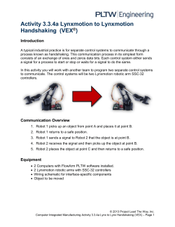 Activity 3.3.4a Lynxmotion to Lynxmotion Handshaking (VEX)