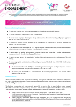 Endorsement Letter by Endorsing Organisation and Emergency