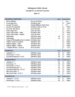 Bellingham Public Schools STUDENT ACTIVITY RATES 2016-17