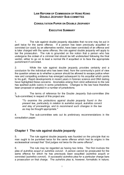 consultation paper on double jeopardy executive summary